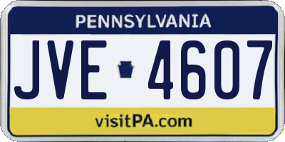 PA license plate JVE4607