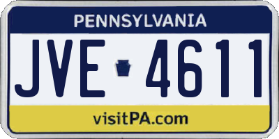 PA license plate JVE4611