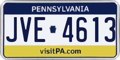 PA license plate JVE4613