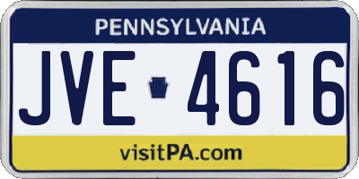 PA license plate JVE4616