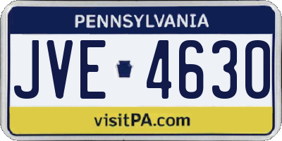 PA license plate JVE4630
