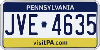 PA license plate JVE4635