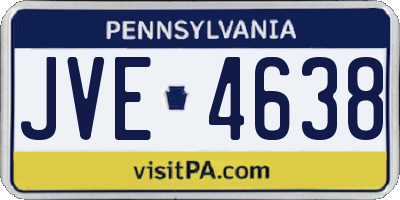 PA license plate JVE4638