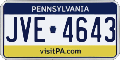 PA license plate JVE4643