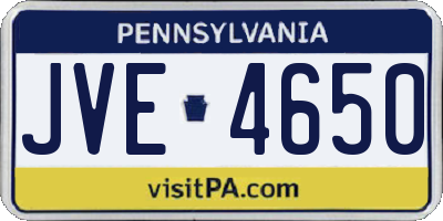 PA license plate JVE4650