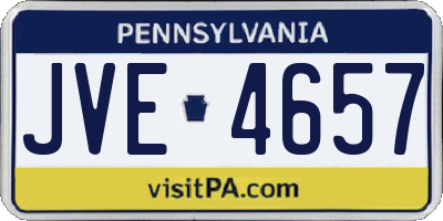PA license plate JVE4657