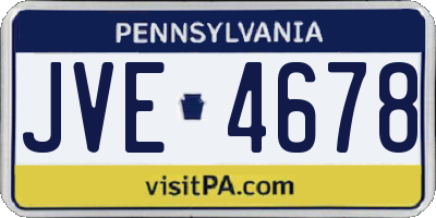 PA license plate JVE4678