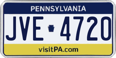 PA license plate JVE4720