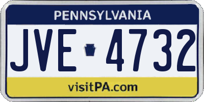 PA license plate JVE4732