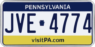 PA license plate JVE4774