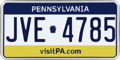 PA license plate JVE4785