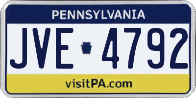 PA license plate JVE4792