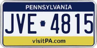 PA license plate JVE4815