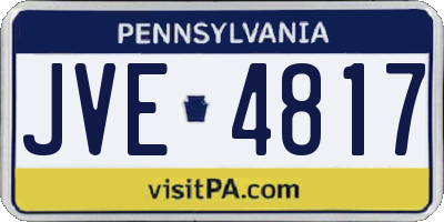 PA license plate JVE4817