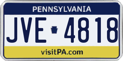 PA license plate JVE4818