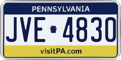 PA license plate JVE4830