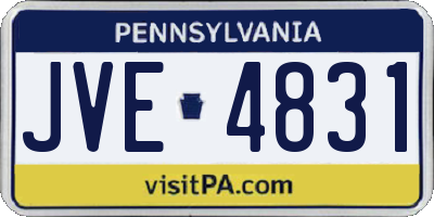 PA license plate JVE4831