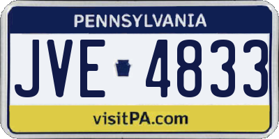 PA license plate JVE4833