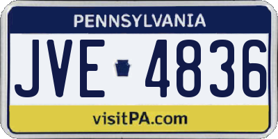 PA license plate JVE4836