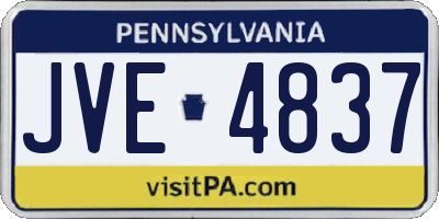 PA license plate JVE4837
