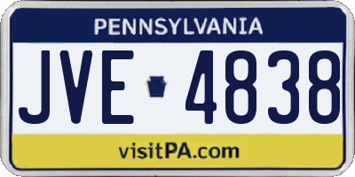 PA license plate JVE4838