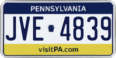 PA license plate JVE4839