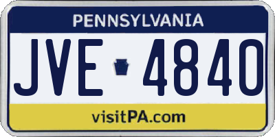 PA license plate JVE4840