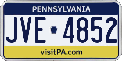 PA license plate JVE4852