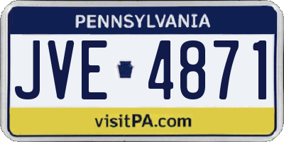 PA license plate JVE4871
