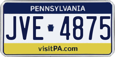 PA license plate JVE4875