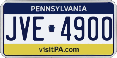 PA license plate JVE4900
