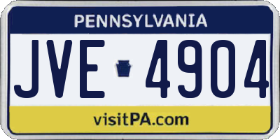 PA license plate JVE4904