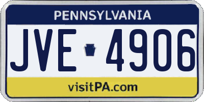 PA license plate JVE4906