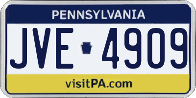 PA license plate JVE4909