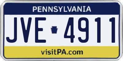 PA license plate JVE4911
