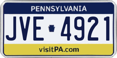 PA license plate JVE4921