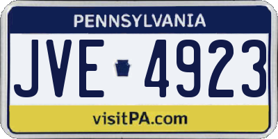 PA license plate JVE4923