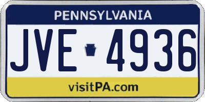 PA license plate JVE4936