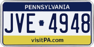 PA license plate JVE4948