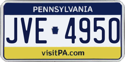 PA license plate JVE4950