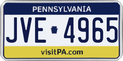 PA license plate JVE4965