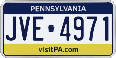 PA license plate JVE4971