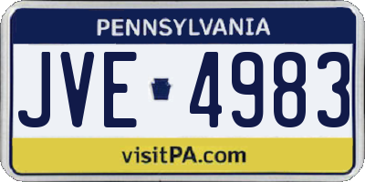 PA license plate JVE4983
