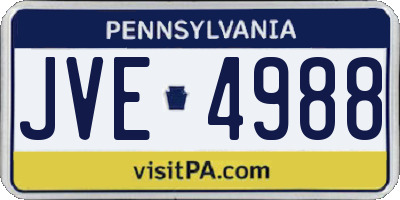 PA license plate JVE4988
