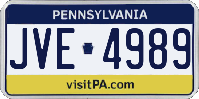 PA license plate JVE4989