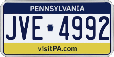 PA license plate JVE4992
