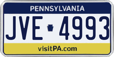 PA license plate JVE4993