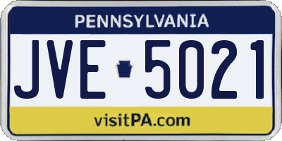 PA license plate JVE5021