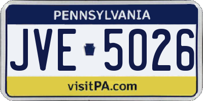 PA license plate JVE5026
