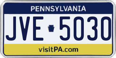PA license plate JVE5030